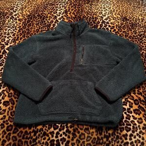 Victoria's Secret Women's Green Sherpa fleece half zip